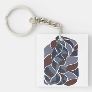Tidal Echoes – Abstract Earth-Tone Art Tee KRAAL Key Ring