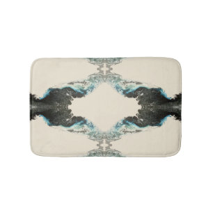 Tidal Echoes — Abstract Fluid Ink Pattern Bath Mat