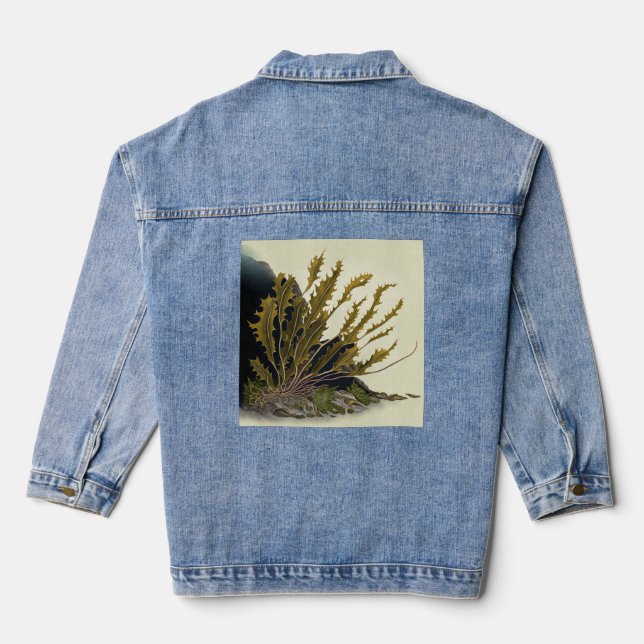 Tidal Fronds Denim Jacket (Back)