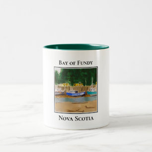 Tidal Majesty of Fundy, Boats Two-Tone Coffee Mug