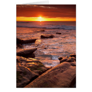 Tide pools at sunset, California