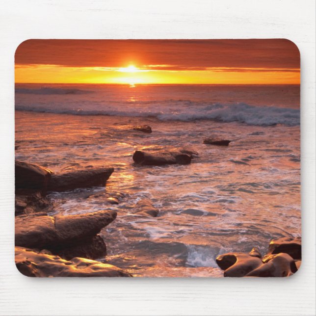 Tide pools at sunset, California Mouse Pad (Front)