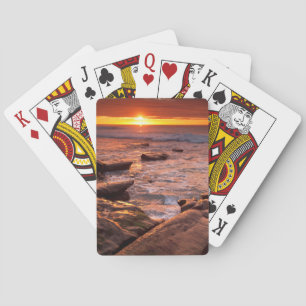 Tide pools at sunset, California Playing Cards