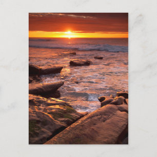 Tide pools at sunset, California Postcard