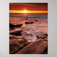 Tide pools at sunset, California