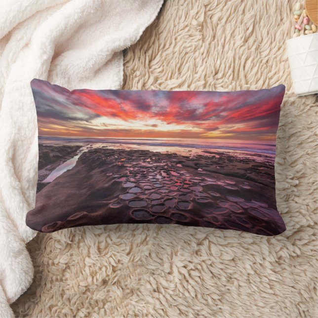 Tide Pools in La Jolla, CA Lumbar Cushion (Blanket)