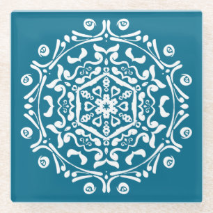 Tidepool Mandala Glass Coaster
