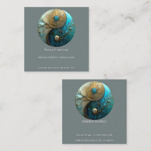 Tides of Balance Yin Yang Design Square Business Card