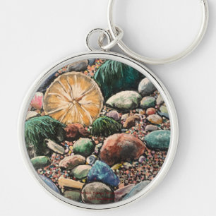TIDES  OUT! SEASCAPE Hand Painted ORIGINAL ART Key Ring