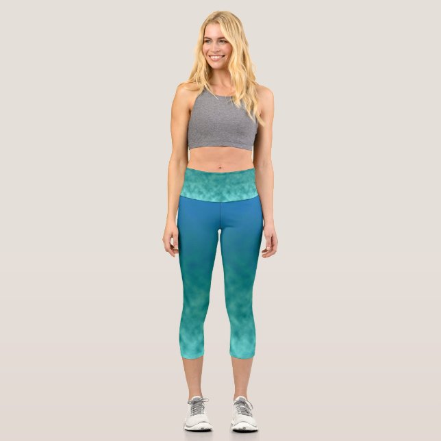 Tideworn Sky Capri Leggings (Front)