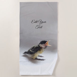 Tidi my Bird the Parus Major Beach Towel