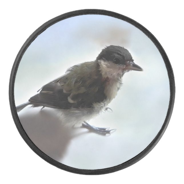 Tidi my Bird the Parus Major Hockey Puck (Front)