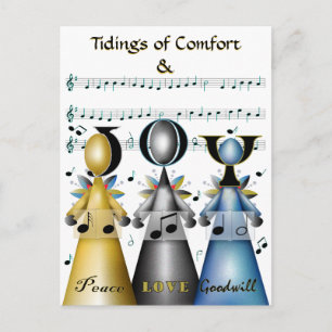 Tidings of Comfort and Joy Christmas Carolers Holiday Postcard
