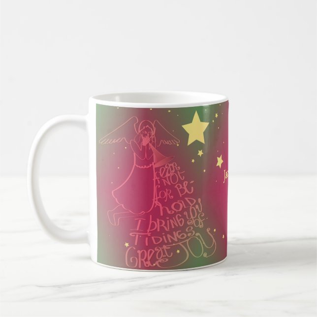 "...tidings of great joy" Angel Christmas Mug (Left)
