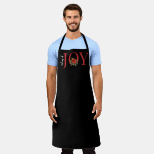 TIDINGS OF JOY RED CHRISTMAS POINSETTIA, APRON