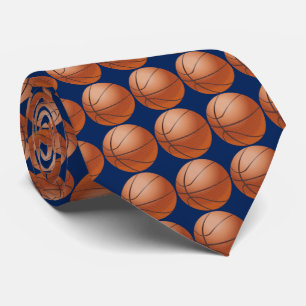 Tie, Basketball, Blue Background Tie