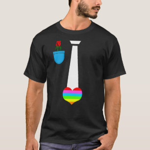 tie costume rainbow heart romantic rose Valentine T-Shirt