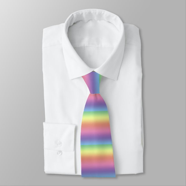 Tie (dbl side) - Rainbow stripes (Tied)