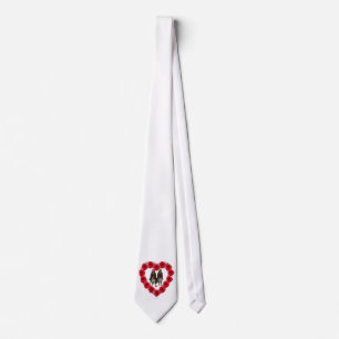 Tie Diamond Red Roses Heart With Bassets