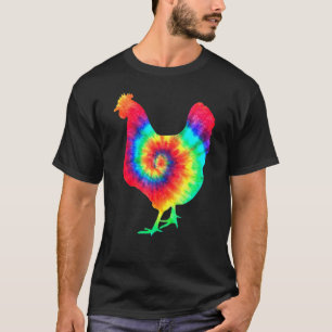 Tie-Die Chicken Rainbow Colour Farm Animal Chicken T-Shirt