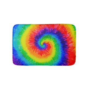 Tie Die Rainbow in Alcohol Ink Bath Mat