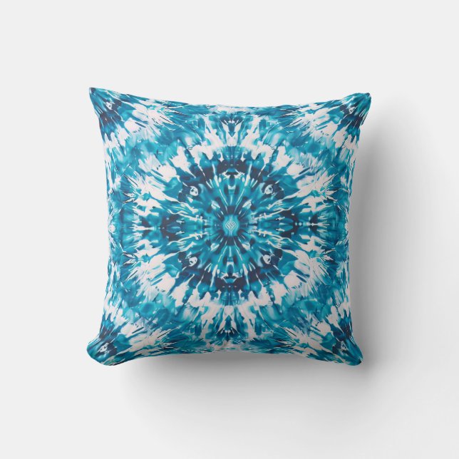Tie DIY blue seamless pattern  Cushion (Front)