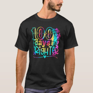 Tie Dye 100 Days Brighter Student Happy 100th Day T-Shirt