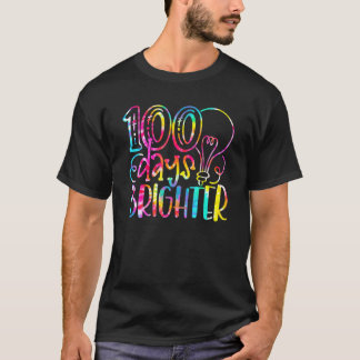 Tie Dye 100 Days Brighter Student Happy 100th Day  T-Shirt