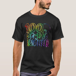 Tie Dye 100 Days Brighter Student Happy 100th Day T-Shirt