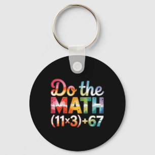 Tie Dye 100 Days School Math Equation Do The Math Key Ring