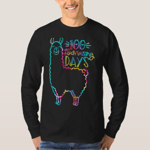 Tie Dye 100 Llamazing Days Llama 100th Day Of Teac T-Shirt