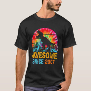 Tie Dye 15th Birthday 2007 Dinosaur 15 Year Old T-Shirt