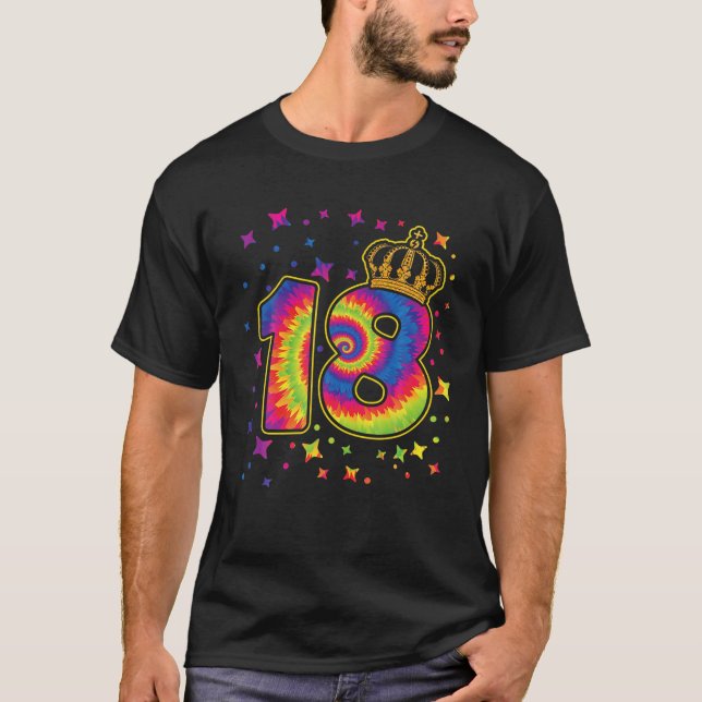 Tie-Dye 18Th Birthday Party 18 Years Old Celebrant T-Shirt (Front)