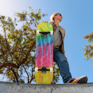 TIE DYE 1960's style retro skateboard