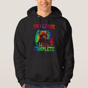 Tie Dye 2nd Grade Level Complete Gamer Gaming Grad Hoodie