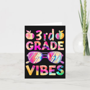 Tie Dye 3rd Grade Vibes Teacher First Day Of Byck Card