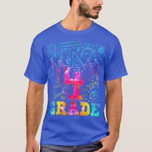 Tie Dye 4th Grade Typography Team 4th Grade Back T T-Shirt