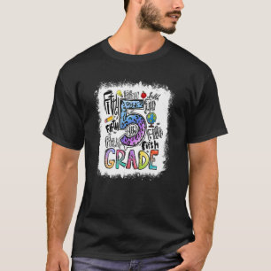 Tie Dye 5th Grade Typography Team Fourth Grade Tea T-Shirt