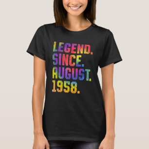 Tie Dye 65th Birthday Legend Since August 1958 65 T-Shirt