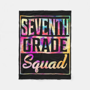Tie Dye 7th Grade Squad Teacher First Day Of Back Fleece Blanket