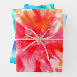 Tie Dye All Occasion Three Different Colours  Wrapping Paper Sheet