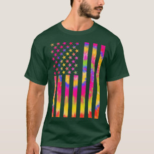 Tie Dye American Flag Patriotic Happy 4th Of July T-Shirt