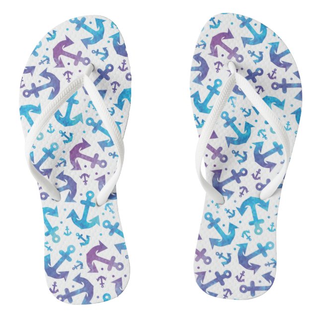Tie Dye Anchor Pattern 2 Thongs (Footbed)