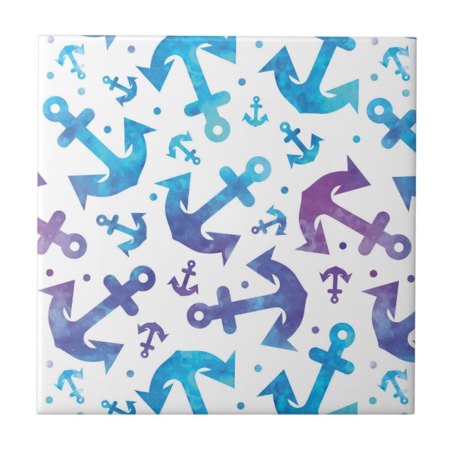 Tie Dye Anchor Pattern 2 Tile (Front)