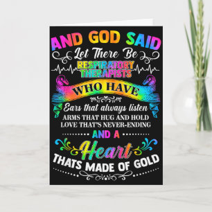 Tie Dye And God Said Let There Be Respiratory Ther Card