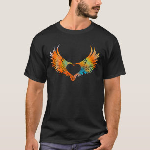 Tie Dye Angel Wings Heart Freedom Retro 60s 70s Wo T-Shirt