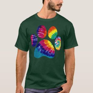 Tie Dye Animal Cat Dog Paw Print Pet Lover Gift T-Shirt