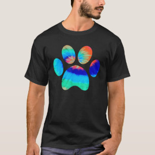 Tie Dye Animal Cat Dog Paw Print Pet Lover Shirt G