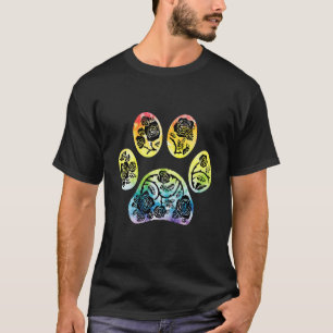 Tie Dye Animal Cat Dog Paw Print Pet Lover T-Shirt