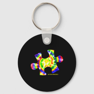 Tie Dye Autism Awareness Key Ring